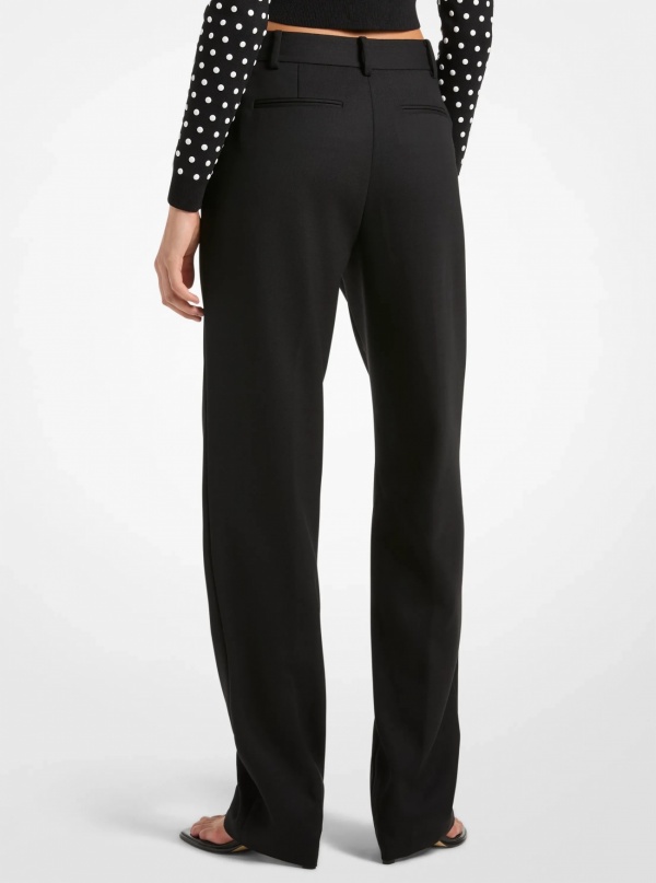 Michael Kors Pleated Stretch Wool Blend Twill Pants