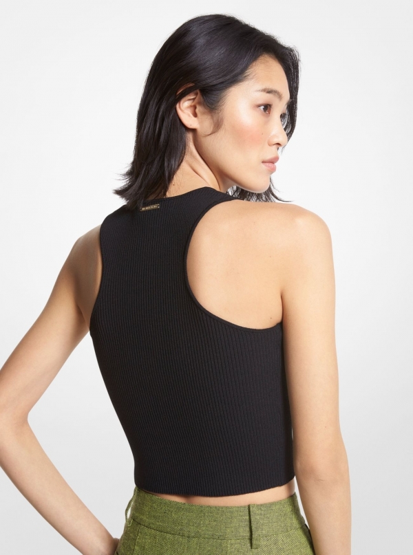 MICHAEL Michael Kors Ribbed Recycled Viscose Blend Cropped Tank Top