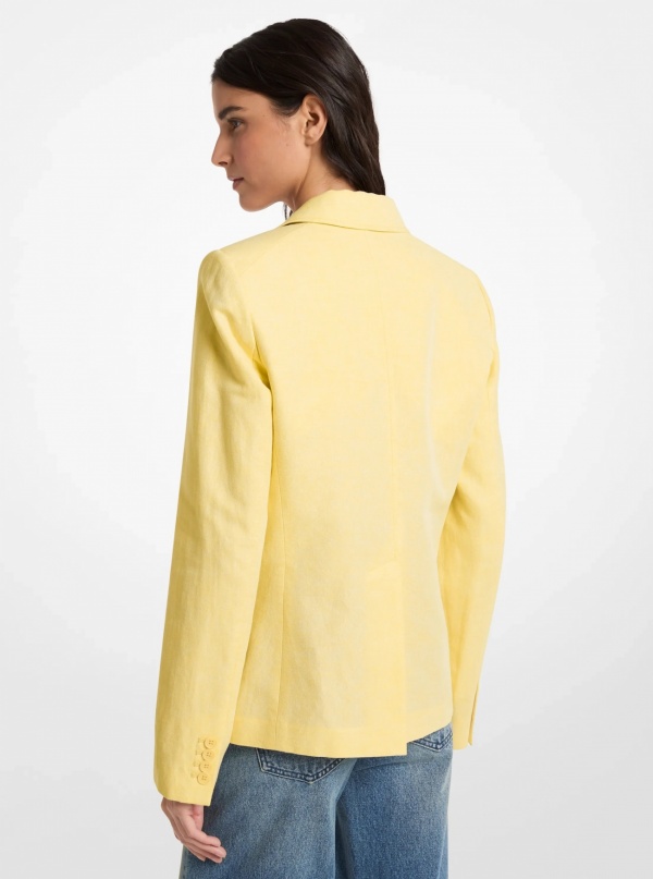 Michael Kors Linen and Cotton Patch Pocket Blazer