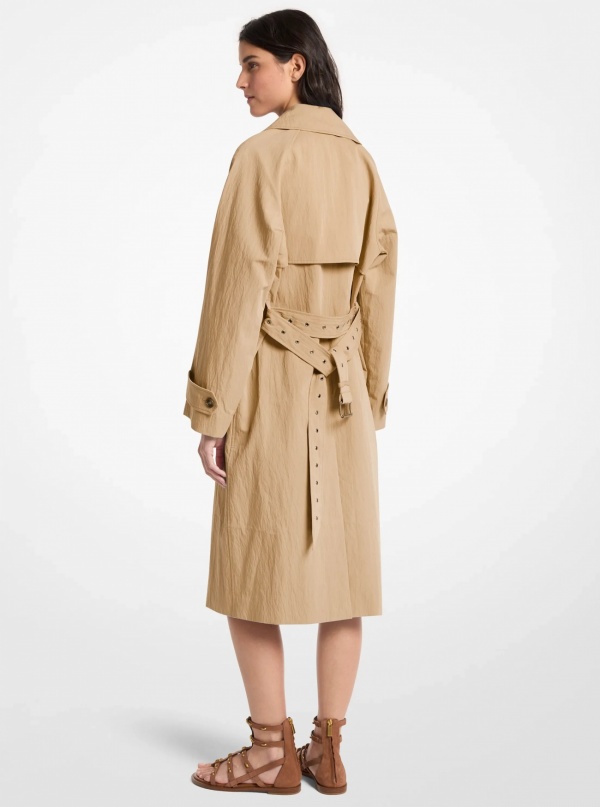 Michael Kors Oversized Washed Cotton and Nylon Trench Coat
