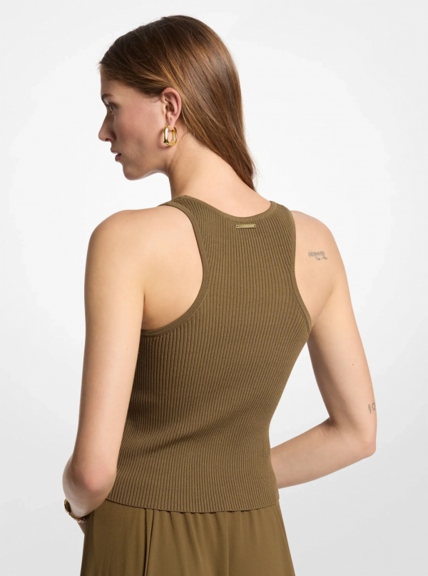 Michael Kors Ribbed Scoop Neck Tank Top