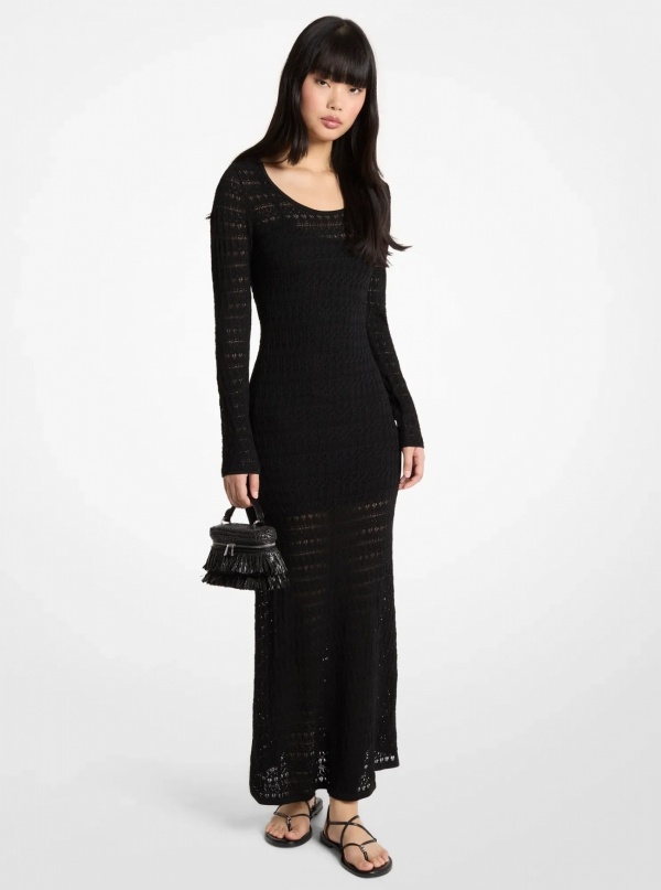 Michael Kors Pointelle Stretch Knit Maxi Dress