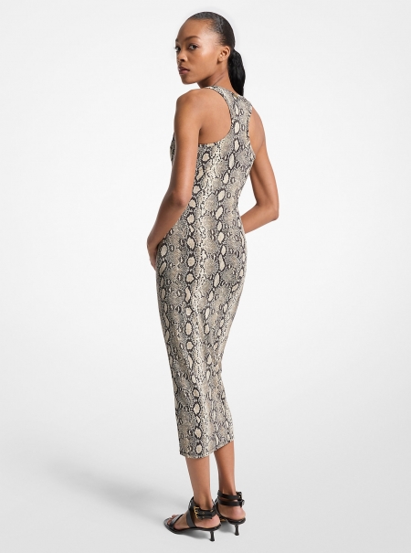 MICHAEL Michael Kors Snake Print Stretch Jersey Racerback Dress