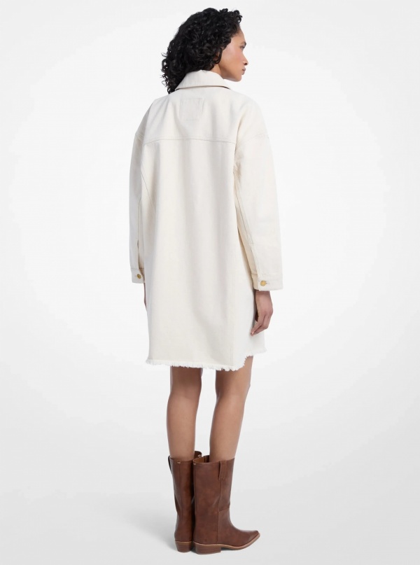 Michael Kors Oversized Frayed Denim Jacket