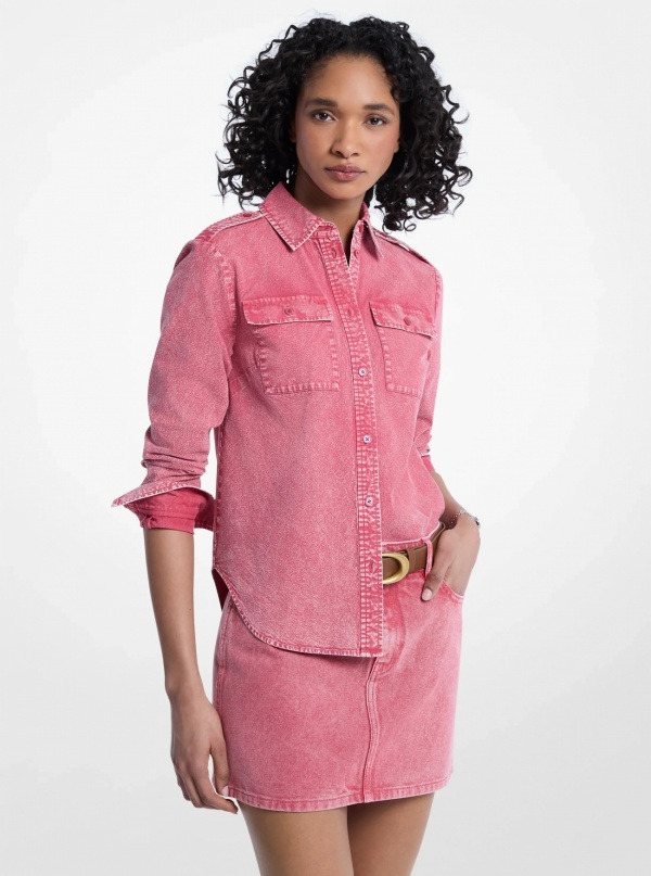 Michael Kors Garment-Dyed Denim Shirt