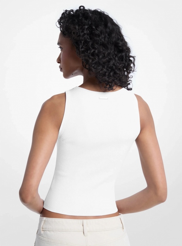 Michael Kors Viscose Blend Knit Cropped Tank Top