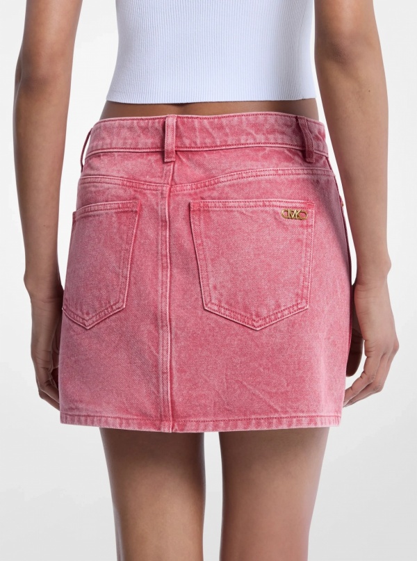 Michael Kors Garment-Dyed Denim Mini Skirt