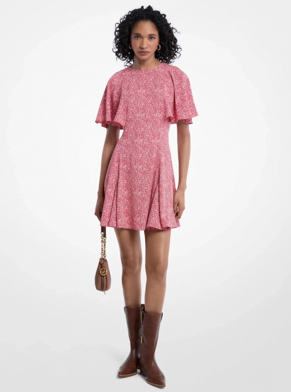 Michael Kors Printed Satin Crepe Mini Dress