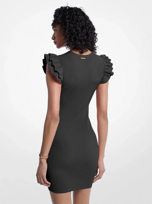Michael Kors Ruffled Stretch Viscose Mini Dress