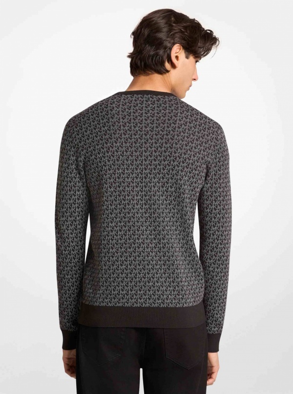 Michael Kors Mens Signature Logo Cotton Sweater