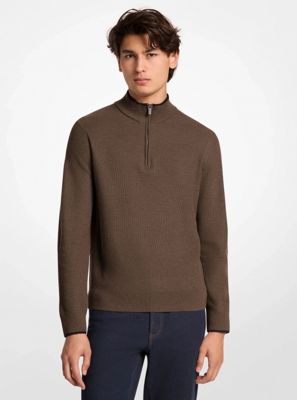 Wool Blend Quarter-Zip Sweater