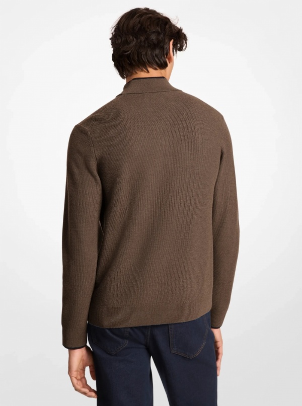 Wool Blend Quarter-Zip Sweater