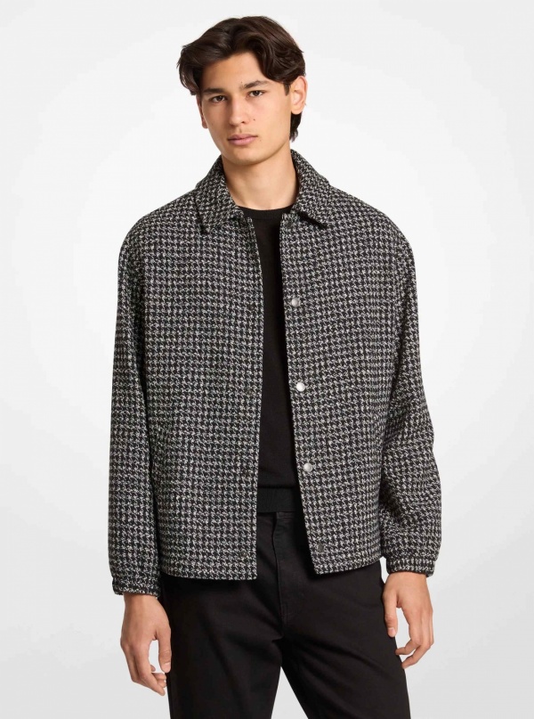 Michael Kors Mens Houndstooth Jacquard Jacket