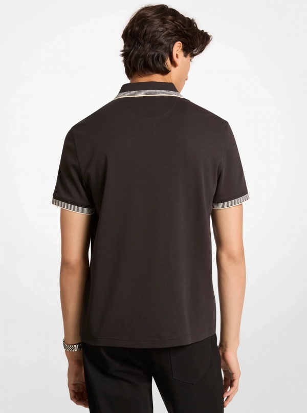 Cotton Zip-Up Polo Shirt