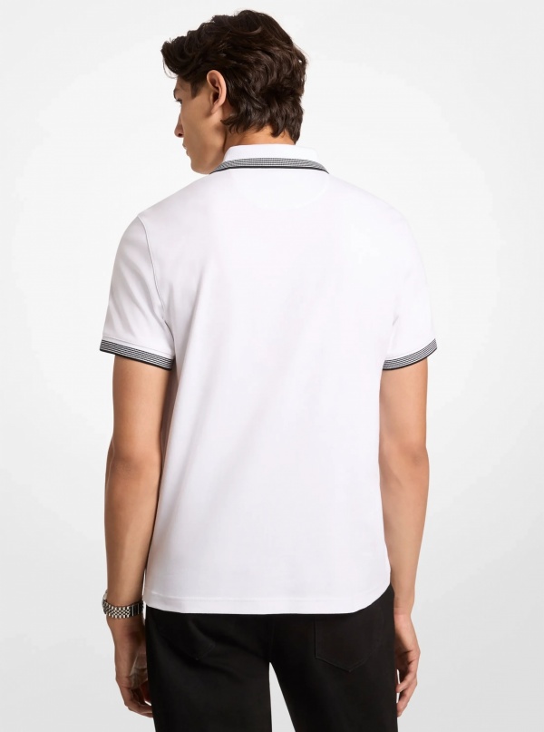 Cotton Zip-Up Polo Shirt