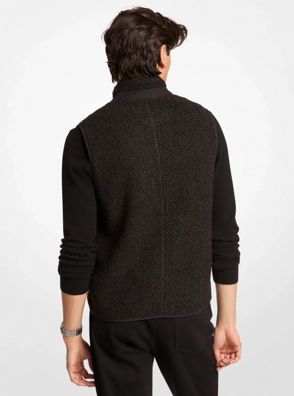 Michael Kors Mens Sherpa Zip-Up Vest