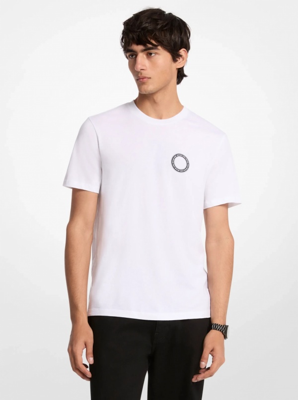 Michael Kors Mens Graphic Logo Cotton T-Shirt