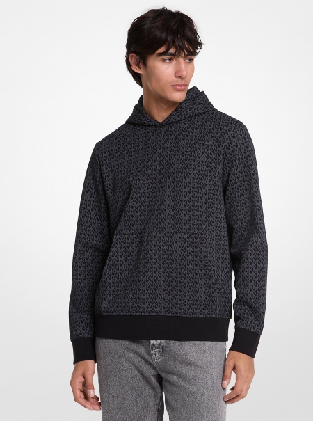Michael Kors Mens Signature Logo Cotton Blend Hoodie