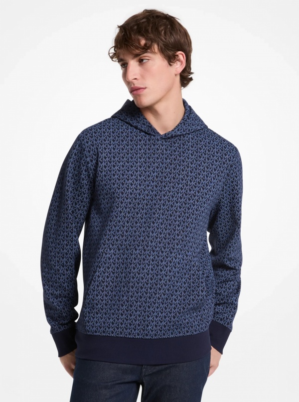 Michael Kors Mens Signature Logo Cotton Blend Hoodie
