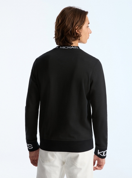 Michael Kors Mens Logo Trim Cotton Blend Sweatshirt