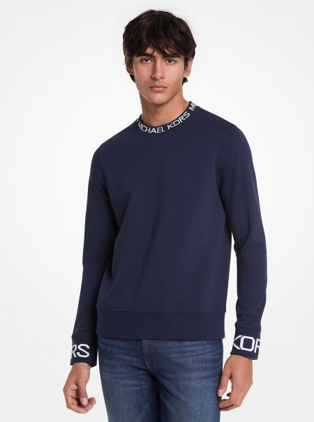 Michael Kors Mens Logo Trim Cotton Blend Sweatshirt