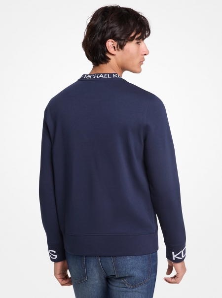 Michael Kors Mens Logo Trim Cotton Blend Sweatshirt