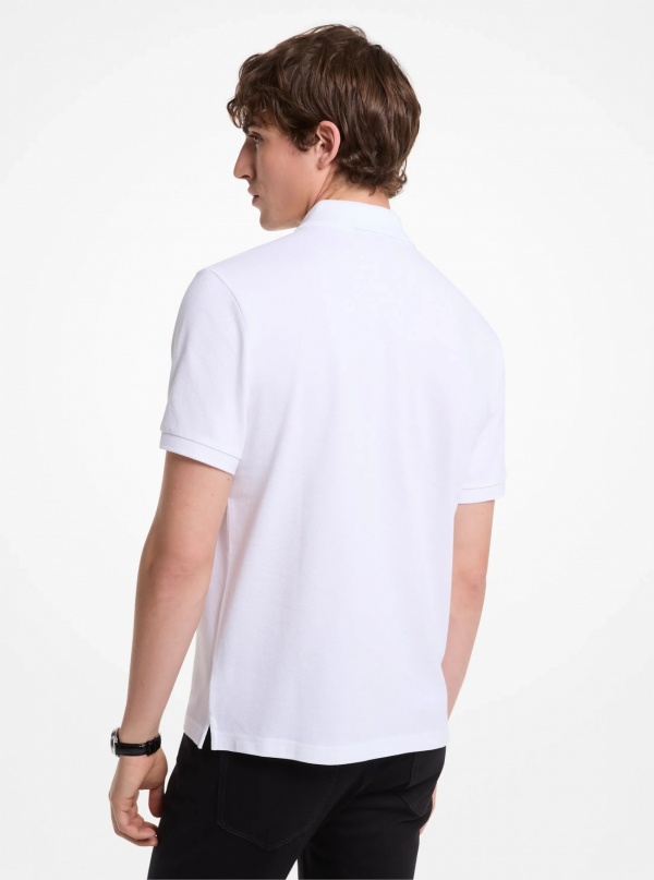 Michael Kors Mens Cotton Zip-Up Polo Shirt