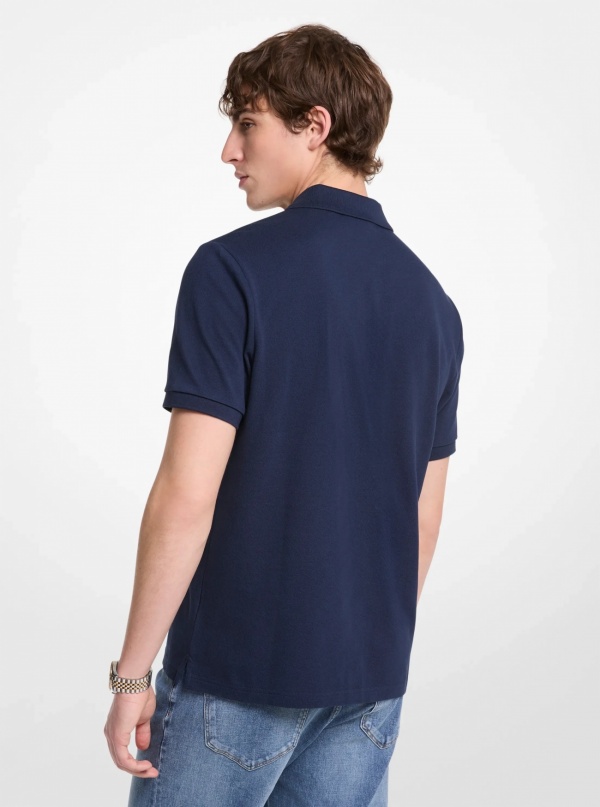 Michael Kors Mens Cotton Zip-Up Polo Shirt