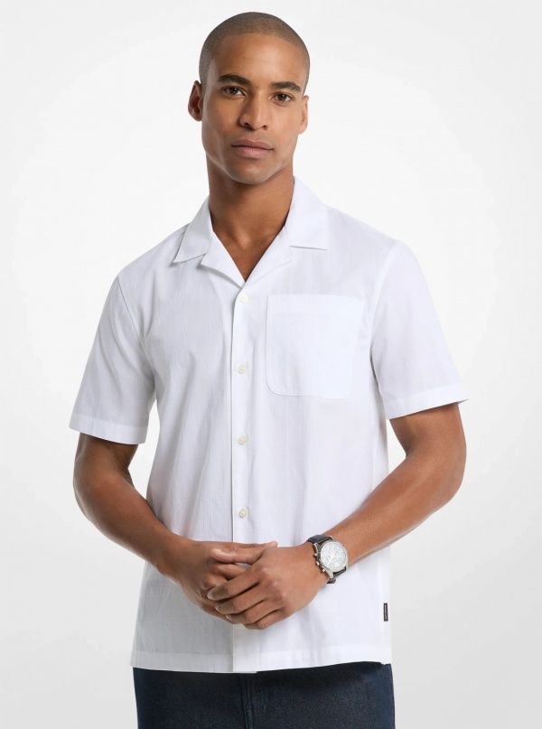 Michael Kors Mens Cotton Short-Sleeve Shirt