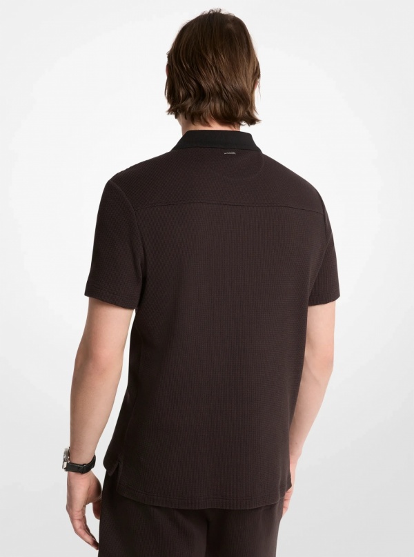 Michael Kors Mens Waffle Knit Polo Shirt