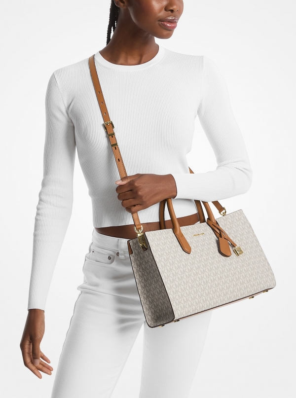 MICHAEL Michael Kors Scarlett Medium Signature Logo Satchel