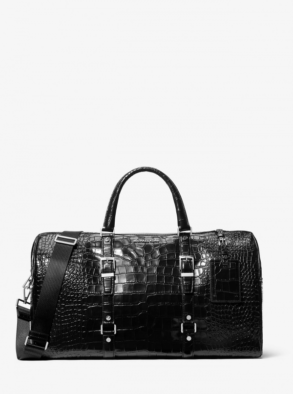 MICHAEL Michael Kors Bedford Travel Extra-Large Metallic Crocodile Embossed Leather Weekender Bag
