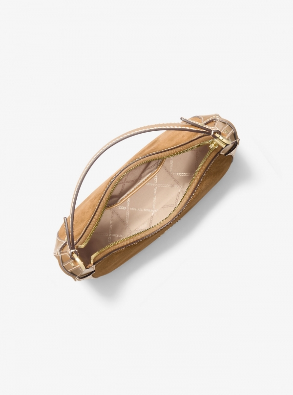 MICHAEL Michael Kors Preston Small Suede Crescent Shoulder Bag