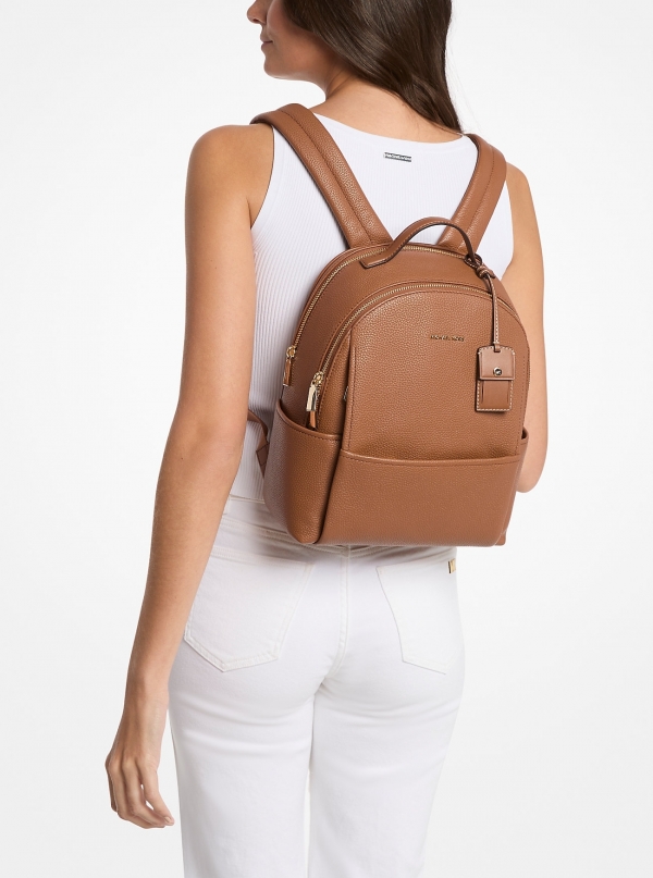 MICHAEL Michael Kors Sable Medium Pebbled Leather Backpack