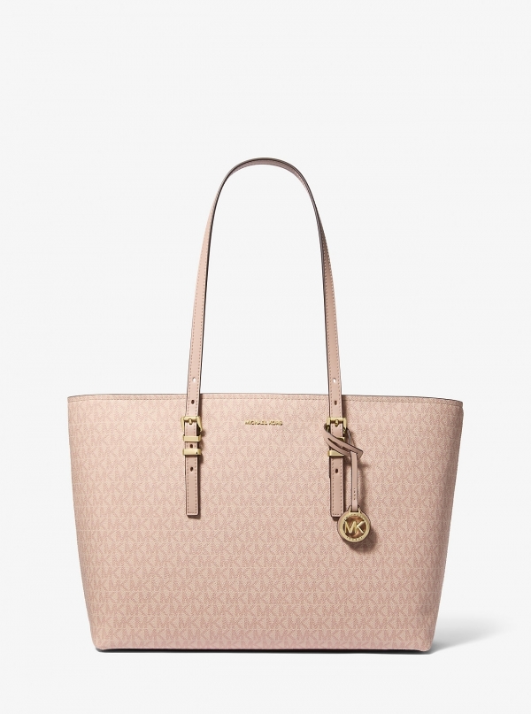 MICHAEL Michael Kors Quinn Large Signature Logo and Leather Tote Bag