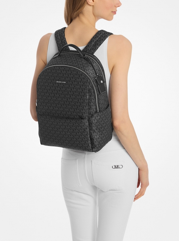 MICHAEL Michael Kors Sable Large Printed Signature Logo Backpack
