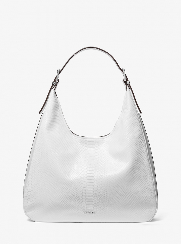 MICHAEL Michael Kors Nolita Large Snake Embossed Leather Hobo Shoulder Bag