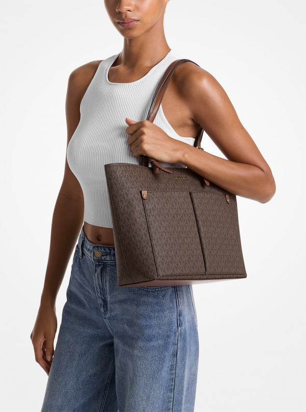 MICHAEL Michael Kors Jet Set Medium Logo Pocket Tote Bag
