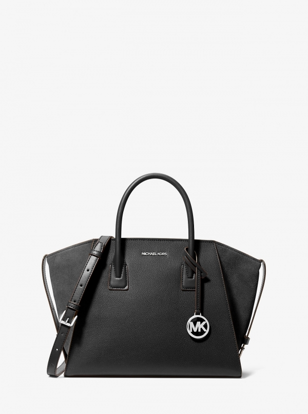 MICHAEL Michael Kors Avril Large Leather and Suede Satchel