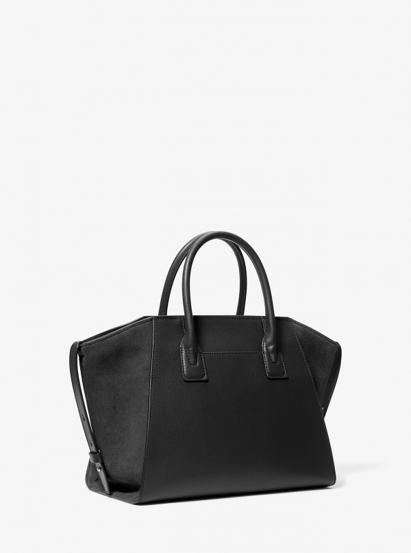 MICHAEL Michael Kors Avril Large Leather and Suede Satchel