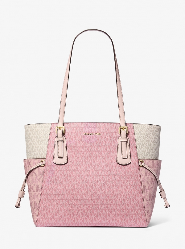 MICHAEL Michael Kors Voyager Large Color-Block Signature Logo Tote Bag