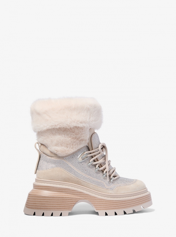 MICHAEL Michael Kors Shiloh Embellished Mixed-Media Boot