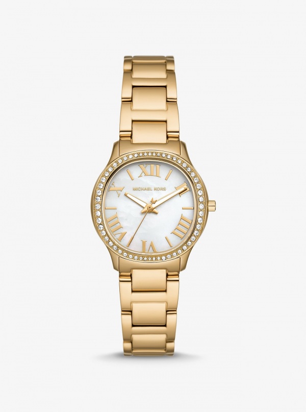 Michael Kors Mini Sage Pavé Gold-Tone Watch