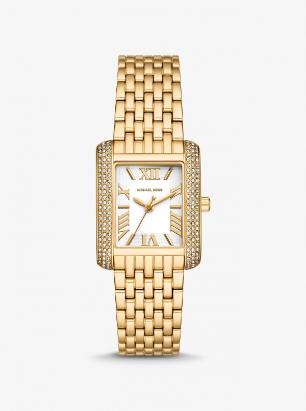 Michael Kors Petite Emery Pavé Gold-Tone Watch