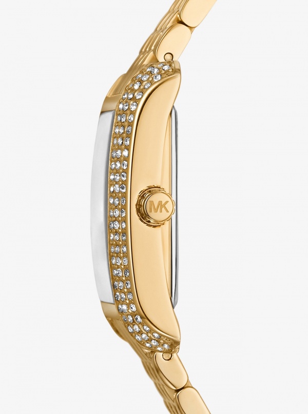 Michael Kors Petite Emery Pavé Gold-Tone Watch