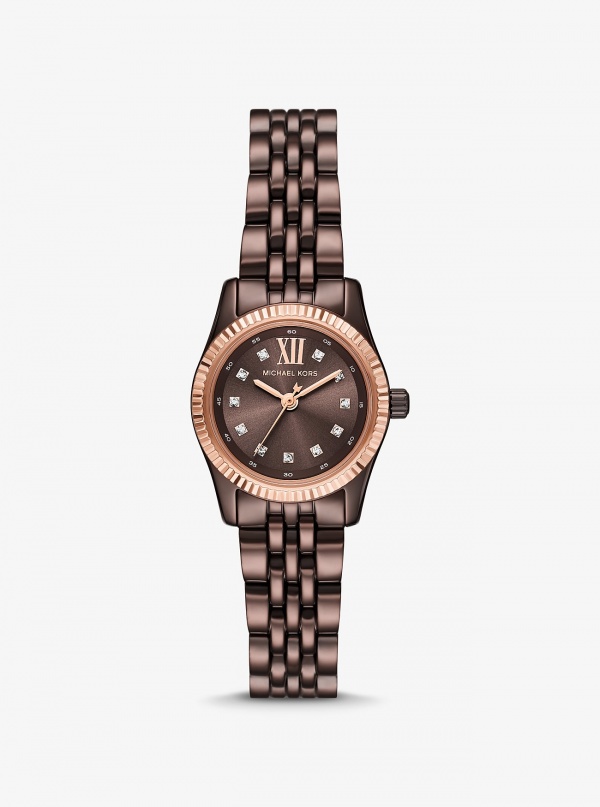Michael Kors Petite Lexington Pavé Espresso-Tone Watch