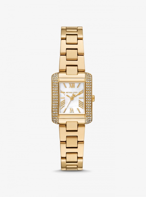 Michael Kors Mini Emery Pavé Gold-Tone Watch