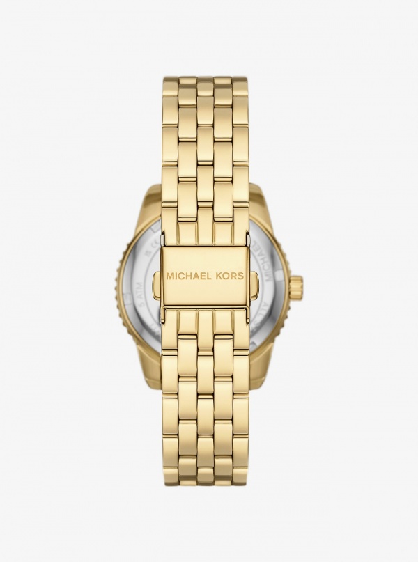 Michael Kors Mini Bryant Pavé Logo Gold-Tone Watch