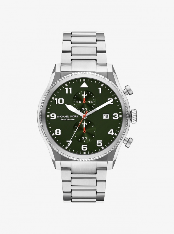 Michael Kors Oversized Panorama Silver-Tone Watch