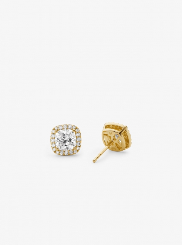 Michael Kors Precious Metal-Plated Sterling Silver Pavé Stud Earrings
